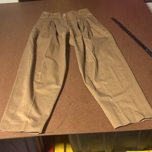 Men's Tan wide leg Pleated Chinos